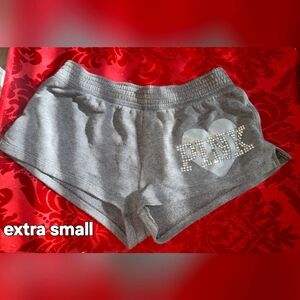 PINK Victoria's Secret Gray Shorts with Rhinestone Detail